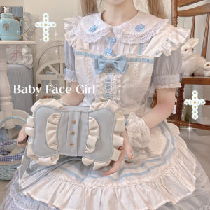BabyFaceGirl Original Mini Creamy Bow Crossbody Bag Cute Sweet Lolita Girl Single Shoulder Bag PU Material Girls Fashion