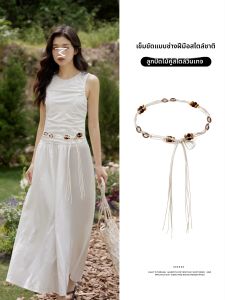 WEIAI | เข็มขัดผู้หญิงสไตล์โบฮีเมียนที่ทำจากเชือกทอแบบย้อนยุคและตกแต่ง เครื่องประดับเอวสไตล์โบฮีเมียนสำหรับใส่กับกระโปรงและกางเกง