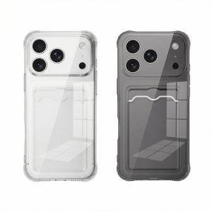 Transparent Card Slot Silicone Case For iPhone 18 17 16 15 14 13 12 11 Pro Xs Max XR 7 8 6 6s Plus 16e 17e Air Protection Cover