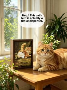 UBT | Creative Funny Maneki-neko Wooden Tissue Box