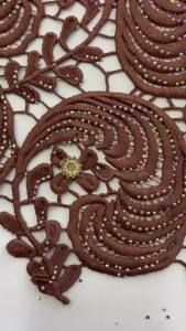 OLEVO | OLEVO African Nigerian Tulle Lace Fabric High Quality Cotton Wedding Party Dress Sequins for Sewing Embroidery 5Yards AT3079