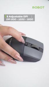 Mouse Wireless ROBOT M355 Silent Click Receiver USB Bluetooth PC Laptop - Garansi 1 Tahun - Hitam