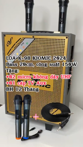 [Hoả Tốc] Loa BlueTooth Karaoke Chuyên Nghiệp K98-Music Box Tặng 2 Micro UHF Chống Nhiễu - Loa Kéo Kiomic BH 12 Tháng