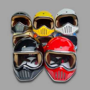 Helm Cakil Retro Custom: Dewasa Terbaru Keren Pria-Wanita Murah Full Face Bandit - Packing Box