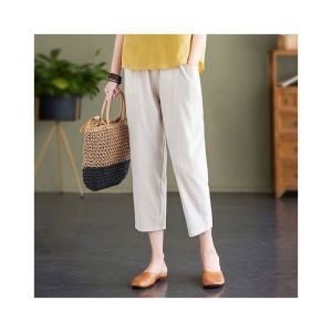 QIAOXIZI | Summer New Cotton Linen Set Loose and Slimming for Middle-aged Women