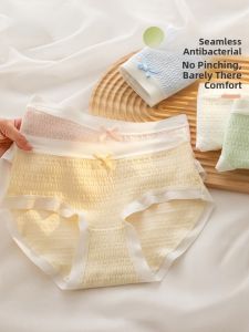 Antibacterial Pure Cotton Triangle Panties for Girls Mid-Waist Underwear No-Trace Student Girls School Uniform Innerwear Briefs