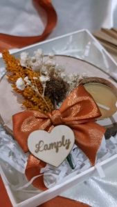 Engraved Customized Wooden Tealight Candleholder Gift Package Souvenir
