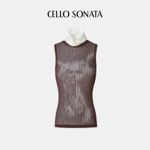 Cello Sonata | Round Neck Waist Shaping Fox Ear Low Rise Long Knit Dress