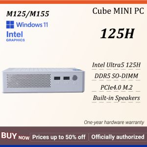 MINI PC Intel Ultra 5 125H/Ultra 7 155H DDR5 M.2 2280/2.5inch HDD Windows 11 Pro Buite in Audio Gaming PC