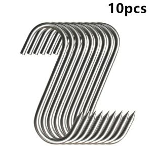 10/20Pcs Stainless Steel S Hooks with Sharp Tip Utensil Meat Clothes Hanger Hanging Hooks for Butcher Shop Kitchen Baking Tools