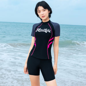 Fancy Swimsuit Womens Separates Quick-Drying Slim Looking Conservative Fat Hiding Plus Size Student Training Hot Spring Beach Sports