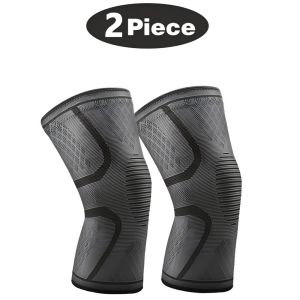 2PCS Compression Knee Support Sleeve Elastic Breathable Knee Pads Brace Gym Basketball Running Cycling Sports Fitness Kneepad