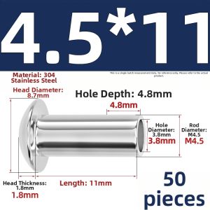 TIANZHUOJINSHU | Hollow Semi-Empty Rivets M2 to M6mm