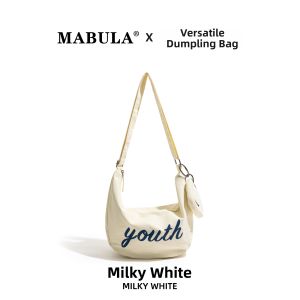MABULA | Korean Style Letter Print Dumpling Bag Spring Multifunction Crossbody Nylon