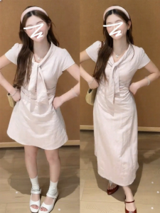 GATTIBOR | Đầm Ôm Accentuated Vòng Eo Cổ Thuỷ Thủ Màu Hồng