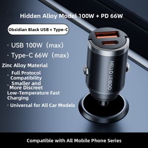 HELLOLEIBOO | Super Fast Dual-Port Hidden Car Charger 100w