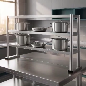 COHF Stainless Steel Countertop Shelf | Multi-tier Countertop Storage Rack | Commercial Kitchen Counter Shelf | Adjustable Cookware & Spice Rack