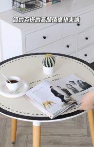 Taplak Meja Bundar Kulit Trendy Design Modern Anti Air