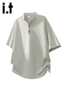 izzue | Color Block Half Zipper Sport T-Shirt