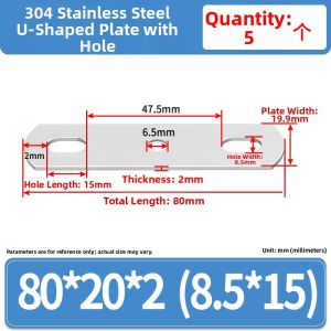 Thickened Flat Washer Blocking Plate Double Hole Metal Steel Sheet Iron Sheet Straight Sheet Bolt Accessories Stainless Steel 304