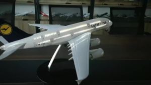46CM Model Plane A380 Lufthansa Airline W Light and Wheel Diecast Plastic Resin Collected Gift By Aviation