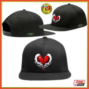 Topi Snapback  LOVE Topi Casual Rope Hat Bahan Denim Topi Distro Pria Wanita Topi Premium Bisa Custom