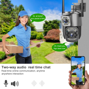 V380 Pro BUY 1 TAKE 1 Outdoor Dual Lens Dual Screens CCTV Camera without wifi waterproof auto tracking two-way audio Infrared night vision remote surveillance camera APP Control 1 YEAR WARRANTY