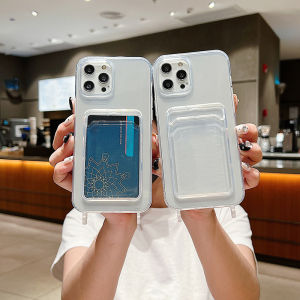 Clear Card Slot Phone Case For iPhone 17 Pro Max 16 15 14 13 12 11 Pro Max X Xs XR Max 7 8 6S Plus Shockproof Soft Back Cover