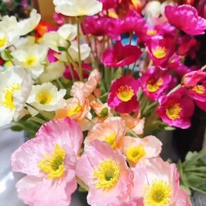 Bunga POPPY Mix Kuncup Artiifcial/Bunga Hias Palsu/Bunga Dekorasi Tangkai Panjang (NK-228)