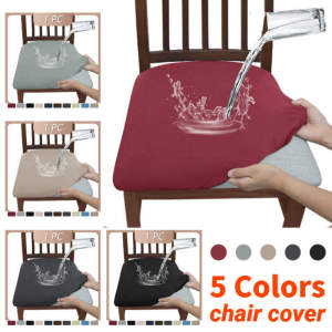 QbhomQ Milk Silk Chair Cover Stretchable Dining Chair Slipcovers Elastic Waterproof Bench Cover