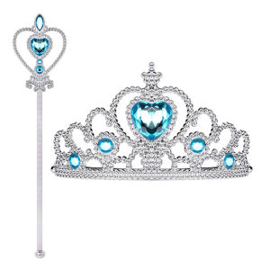 Long Hair Princess Frozen Wig Braids Childrens Crown Magic Stick Ariel Hair Accessories for Girls Mermaid Style
