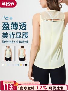 Womens Sport Tank Top Sleeveless Mesh Hollow out Quick Dry Breathable Yoga T-Shirt Fitness Running Training Thin Upper Body