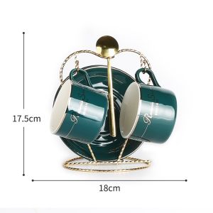 Elegant Luxurious Ceramic Coffee Cup Set for Afternoon Tea