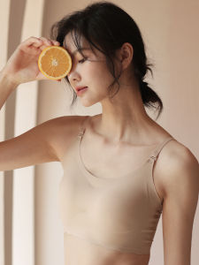 Seamless Ultra-Thin Sports Bra Vest Style Womens Underwear No Steel Ring Visible Chest Small Chest Illusion Summer Bra