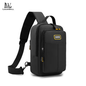 LouisWill Mens Chest Bag Waterproof Film Bag Multi-Functional Crossbody Bag Sports Bag Casual Bag Street Shoulder Bag Messenger Bag Versatile Fashion Chest Bag Travel Bag Business Bag