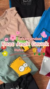 Kaos Distro Anak Cotton Combed 30 s Biru Nyaman Murah Berkualitas