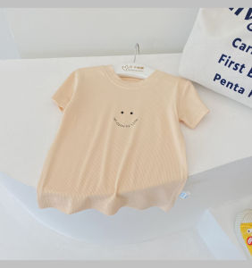 Infant Mask T-shirt Baby Elastic Comfortable Spring and Summer Infant Mask T-shirt Bottoming Shirt Boys and Girls Short Sleeve