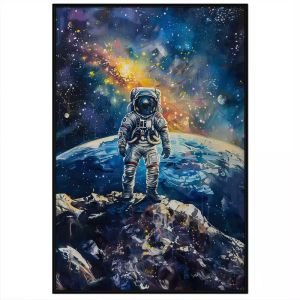 Tranh vẽ phi hành gia vũ trụtranh sơn dầu phong cảnh vũ trụ đẹp tranh treo tường tranh dán tường treo phòng bé trai in canvas. CGI - 559