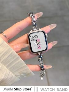 Uhada Cute Mickey Mouse Metal Watchband for Oppo Watch 4 pro 3 SE Smartwatch Band 46mm Womens Advanced Model Compatible