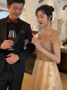 Formal Evening Dress For Women Stylish Banquet Delicate Celebrity Host Annual Meeting Female Gown For Ninang Wedding