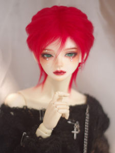 Medium-Length Fur Wig for BJD Dolls Womens Style Synthetic Page Custom-Made Hair Wig for Collectible Dolls And Anime Fans