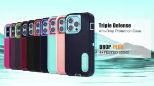 szhaiyu | 3IN1 Hybrid Military Anti-Shock Phone Case for IPhone 17 18Pro 17 Air 17 18 Pro Max Heavy Duty Shockproof Armor Kickstand Cover