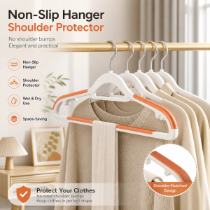 10Pcs Random Color Hot Selling Anti-slip Plastic Hangers Clothes Space Saving Traceless Clothes Hanger for Supermarket & Home
