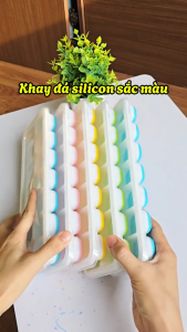 Combo 5 Khay Đá Silicon Có Nắp Đậy 14 Ô - Dễ Lấy Đá Chống Mùi Kháng Khuẩn An Toàn Tiện Dụng