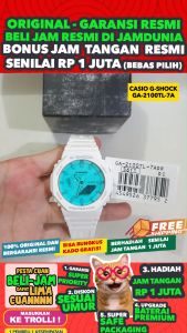 CASIO ORIGINAL - CASIO G-SHOCK BEACH TIME LAPSE GA-2100TL-7ADR - MEN NG - RESIN - Putih - Jam dunia JD18