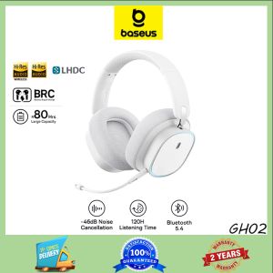 5.3บลูทูธหูฟังพร้อมไมโครโฟนสำหรับเล่นเกมวิดีโอไร้สายแบบ Baseus-GH02ขนาด40มม. สายเคเบิล2.4ก./ไร้สาย/RGB