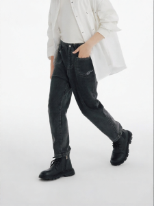 YeeHoO KIDS | Spring and Autumn Warm Denim Style Girls Pants
