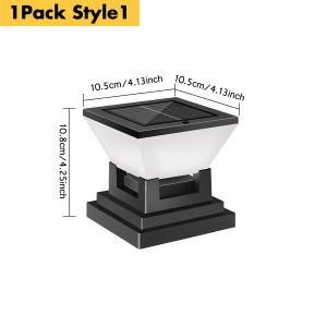 Solar Post Light Auto Dusk to Dawn IP65 Waterproof 3 Color Temps Short Press Change Long Press Off for Garden Pool Step Pillar