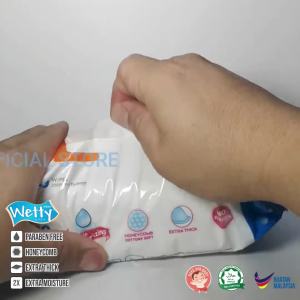 Wetty Wet Tissue Fragrance Free Value combo Pack Baby Wipes Thick Wipes Tuala Basah Tebal 2pack x 80s + 1pack x 30s