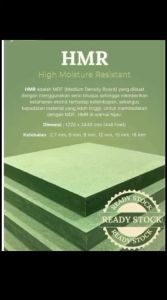 12mm HMR Board High Moisture Resistance Papan Kayu Olahan 1220x2440mm - Tebal 12mm (Pembelian minimal 10 lembar) Panel kayu yang tahan terhadap kelembapan cocok untuk pembuatan kitchen set